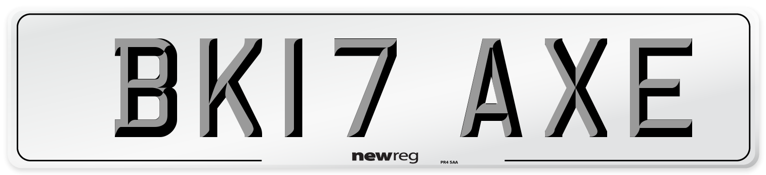 BK17 AXE Number Plate from New Reg